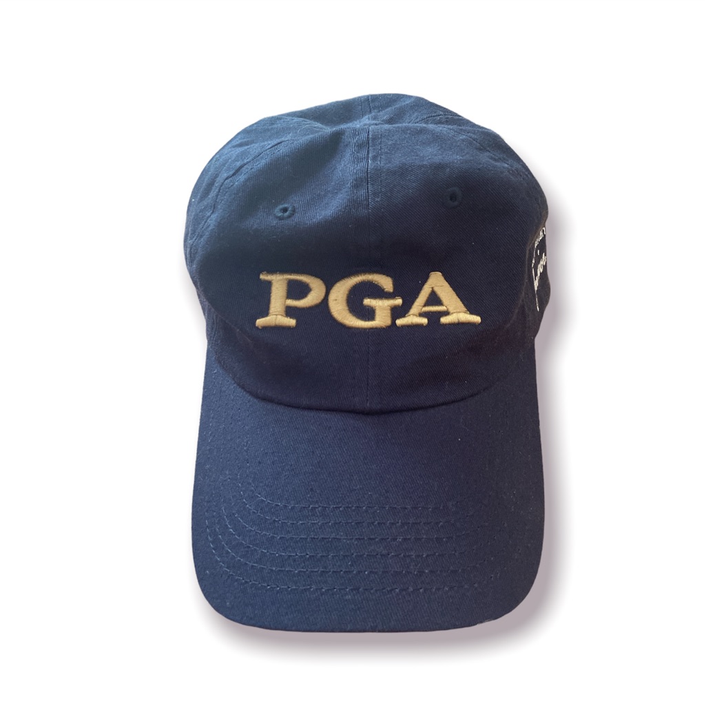 Pga Navy And Gold Golf Cap Hat